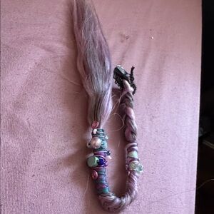 Purple Braided Hair Extension with Beads art💜made with love